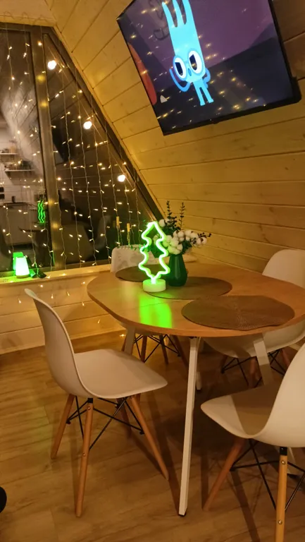 Домик А-фрейм с баней и купелью