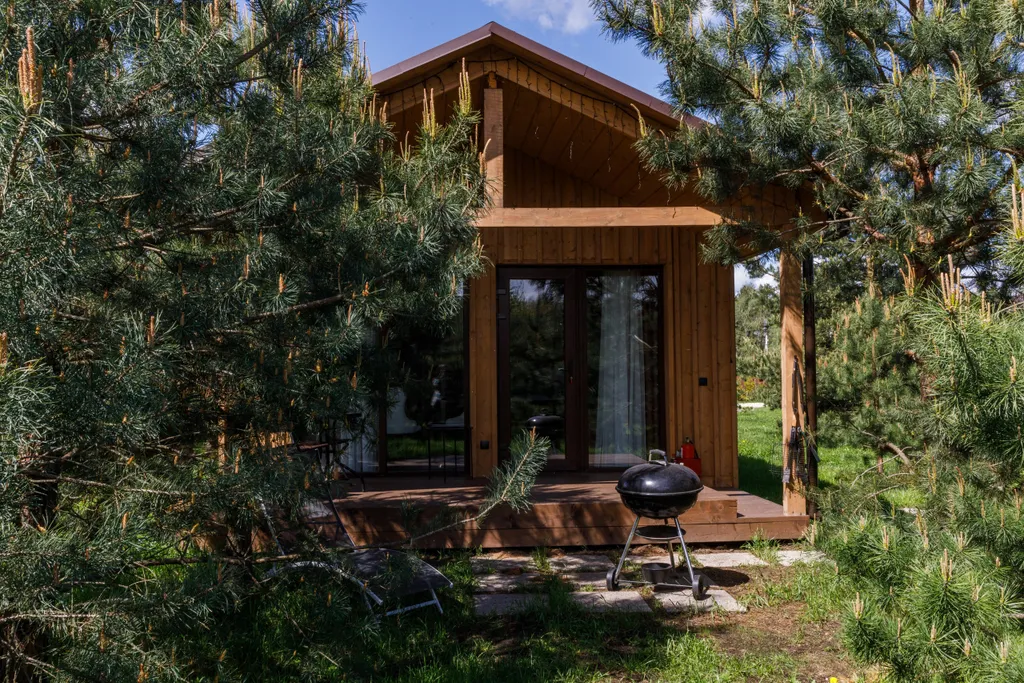 Коттедж 42 метра в лесу у пруда