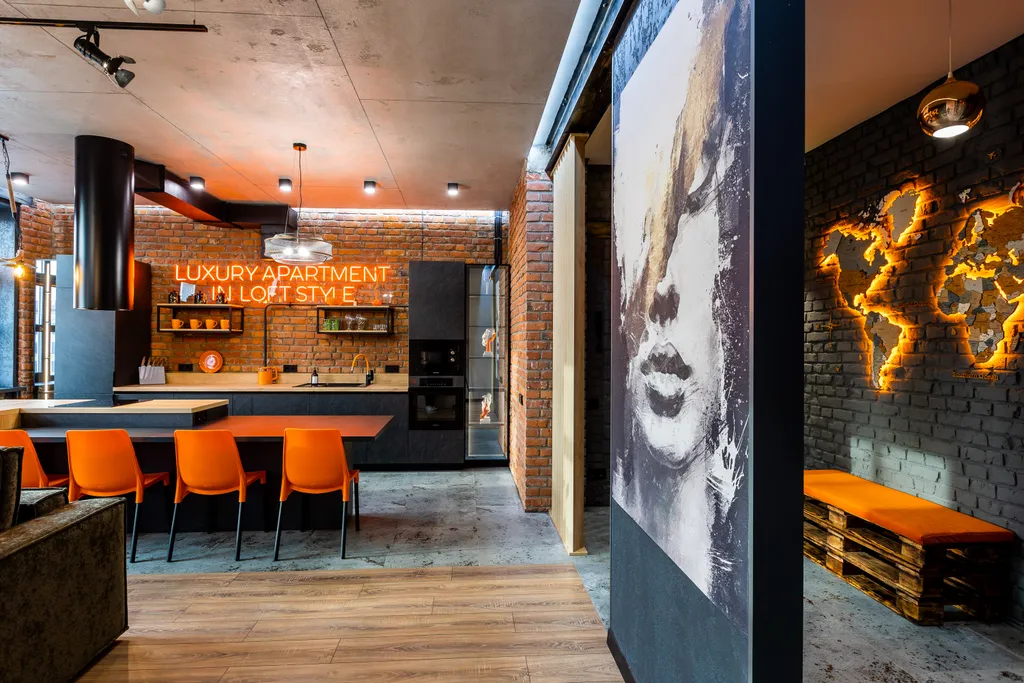 Luxury apartment in loft style