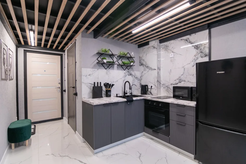 Двухуровневая студия с стильным современным ремонтом