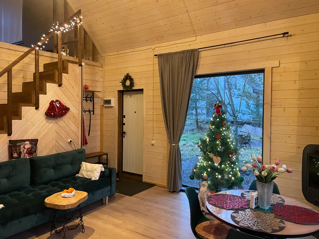 Уютный дом с купелью и камином Лесное Вдохновение