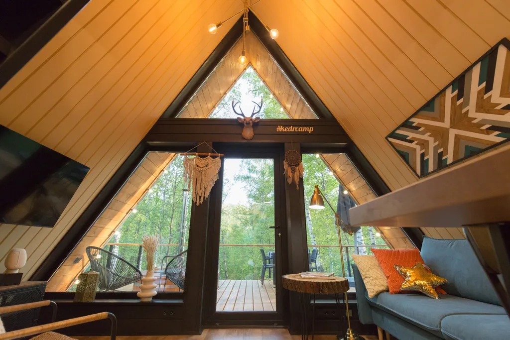 Глэмпинг Krona camp (Дома A-frame в лесу) 40 км от Уфы