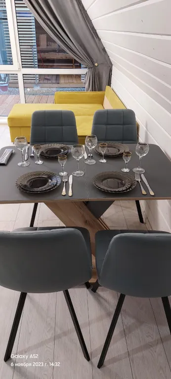 Дом А-фрейм из дерева с баней и джакузи