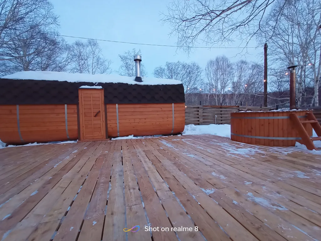 Домик А-фрейм с баней и купелью