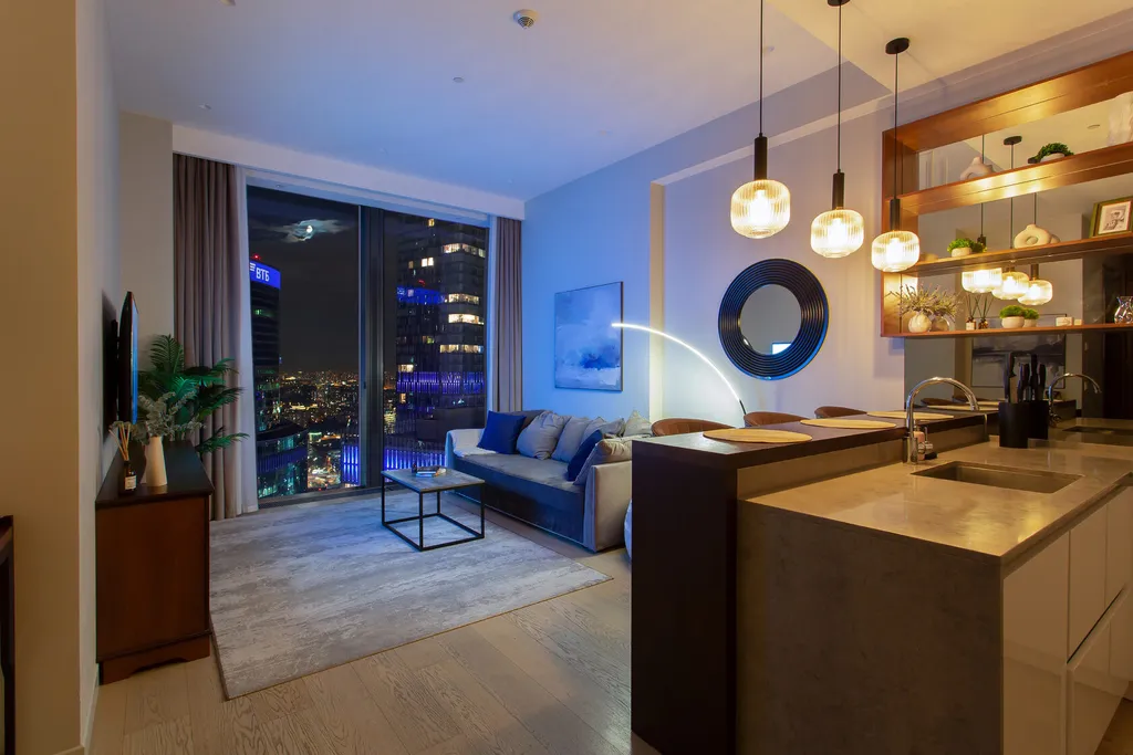 62 этаж, вид на Башни, Лужники, Парк победы