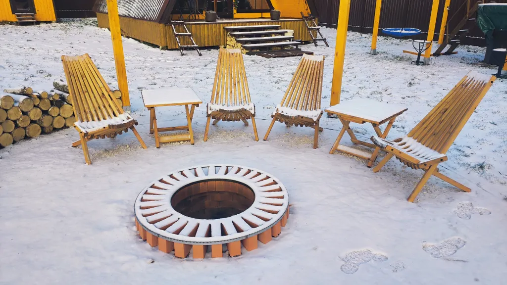 Дом А-фрейм с банным чаном