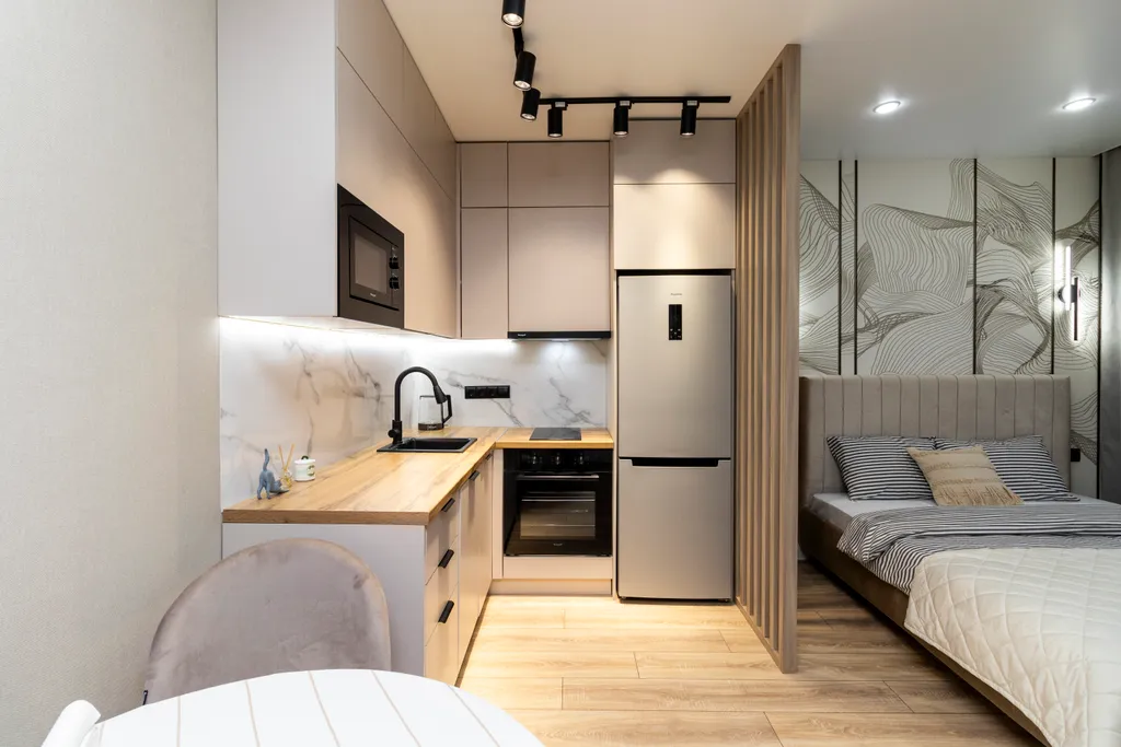 Квартира-студия с дизайнерским ремонтом в новом доме