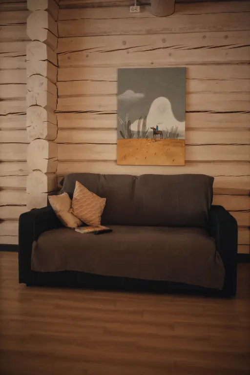 Коттедж синий закат с камином и террасой с видом на реку