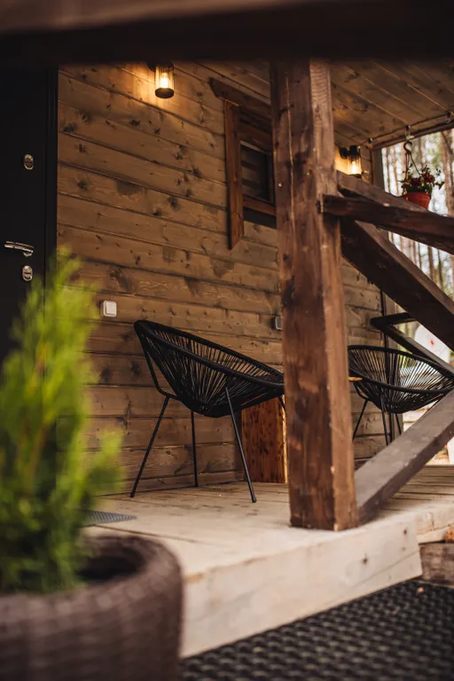 Домик в лесу с потрясающим видом из окна с банным комплексом