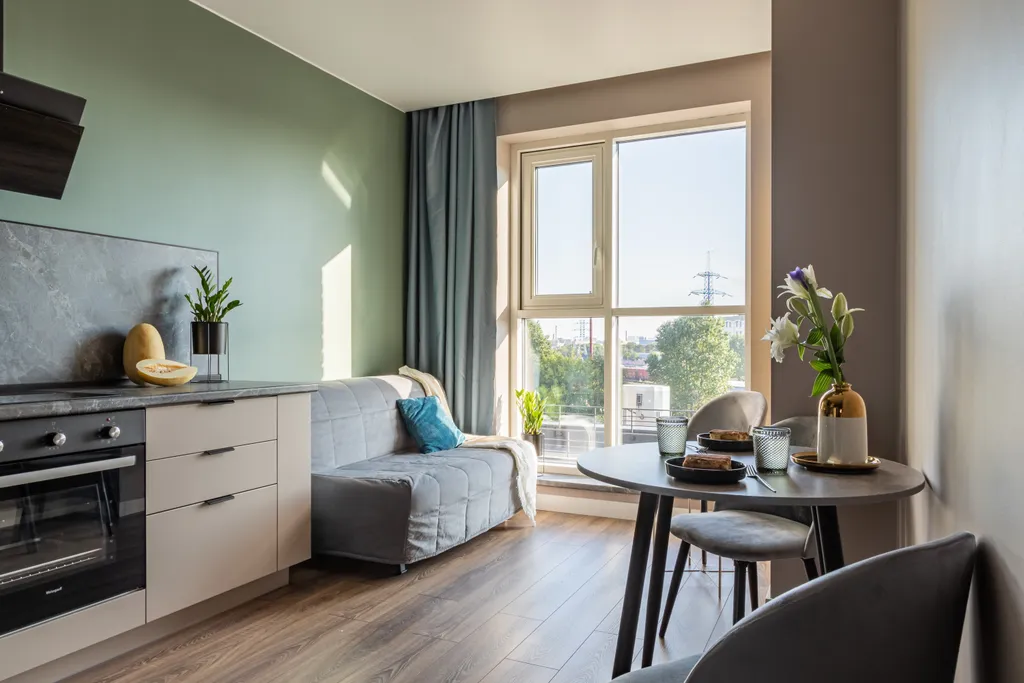 Квартира Однокомнатная квартира с видом на город, недалеко от метро — Санкт-Петербург