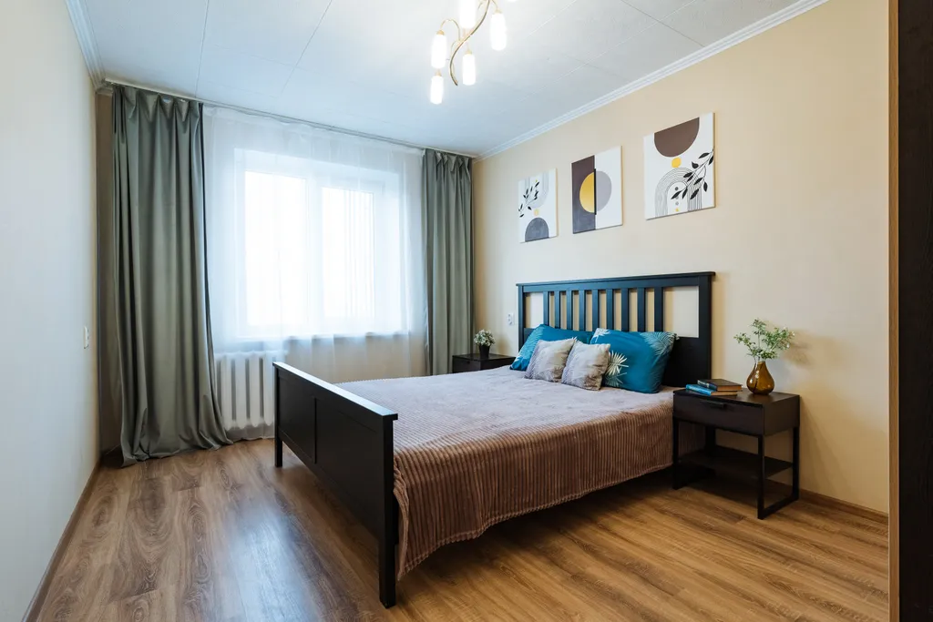 Квартира с четырьмя раздельными спальными местами.