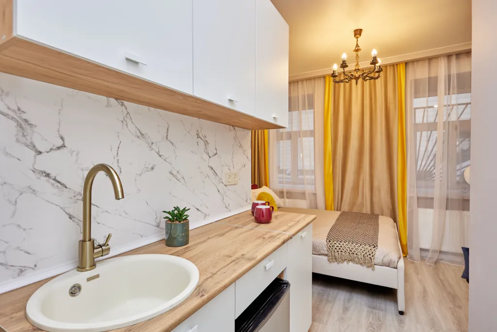 Квартира Квартира Уютная студия Терракотта — Санкт-Петербург