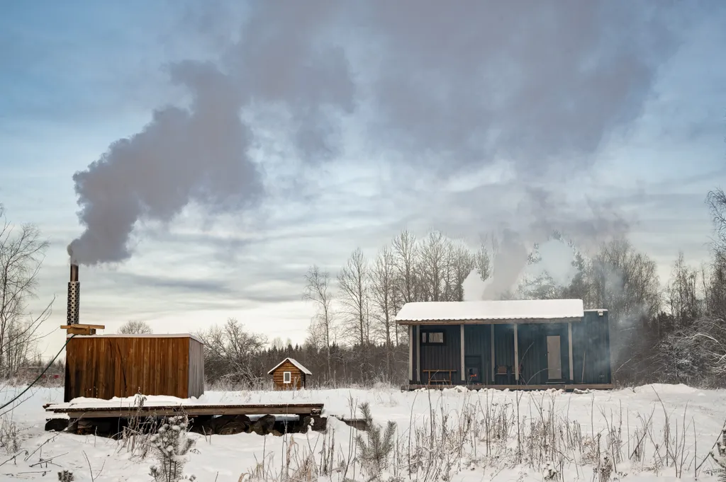 Загородный дом в лесу вблизи залива