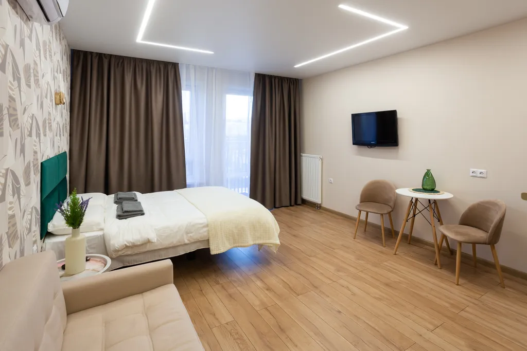 Уютная студия с балконом в шаге от Тинькофф холл и УфаАрена