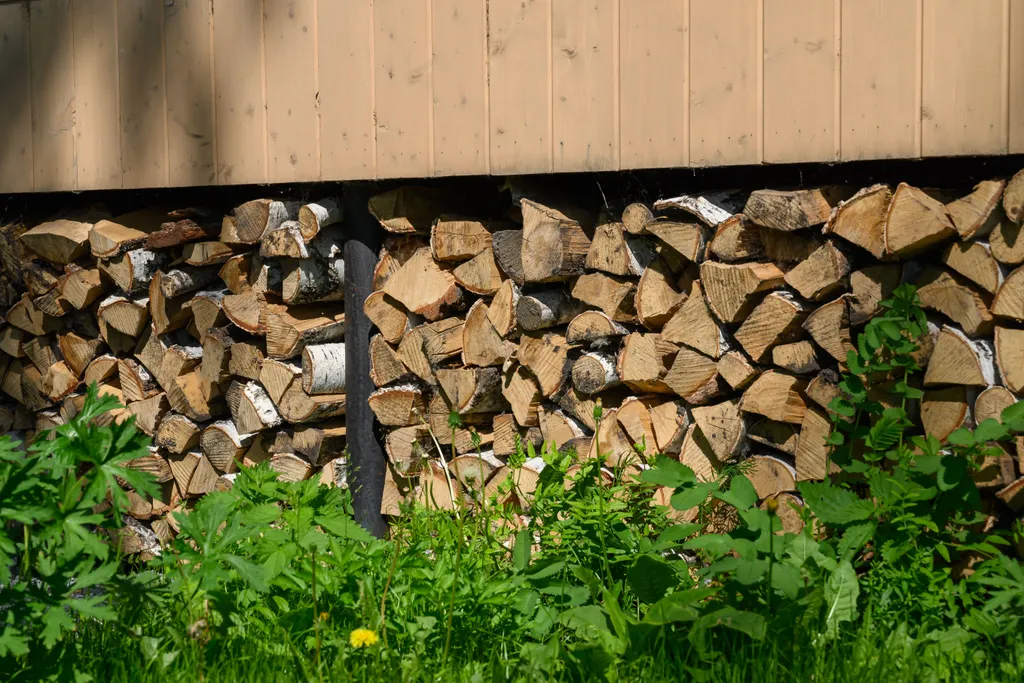Дом с камином, баней и чаном в лесу у озера