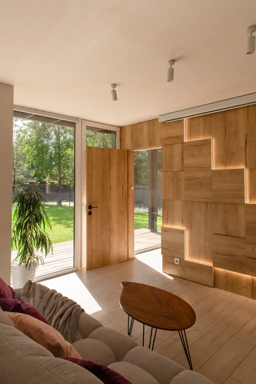 Коттедж Коттедж с панорамными окнами и террасой на крыше — Разметелево