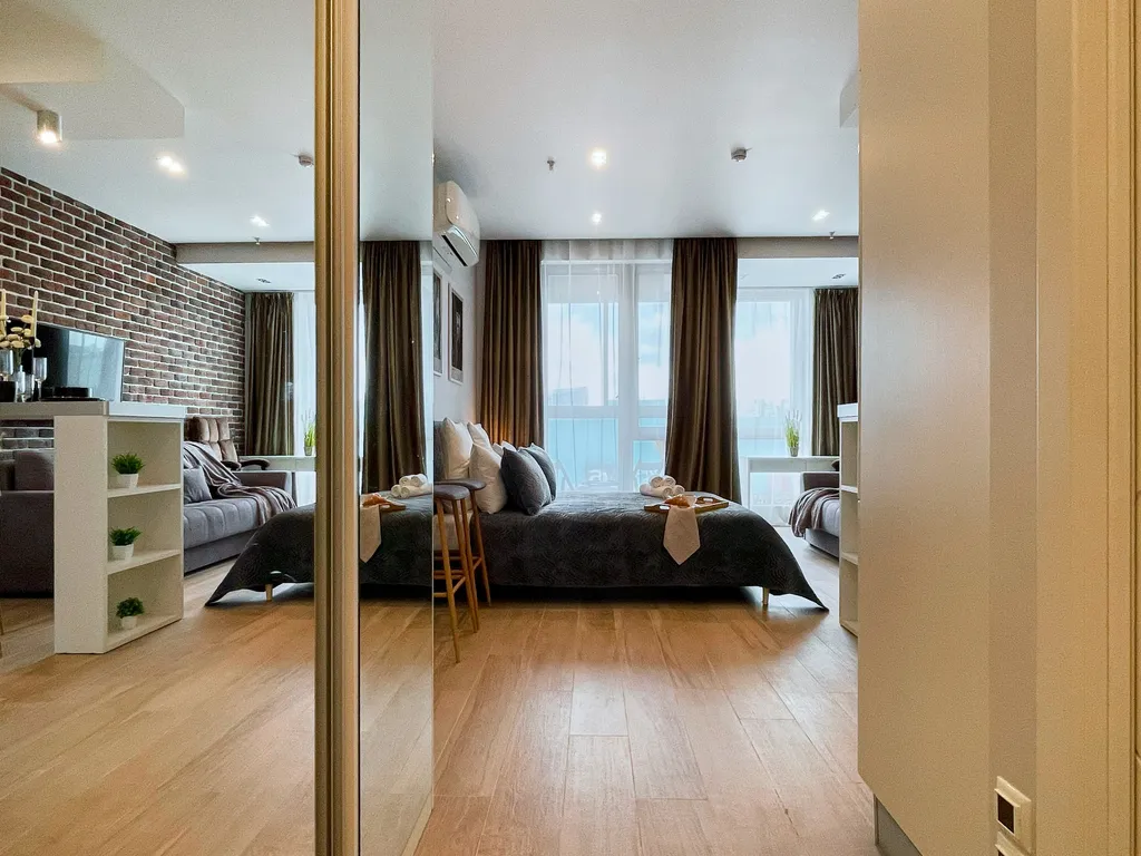 Квартира Улучшенные Loft видовые апартаменты метро ЦСКА 3 мин — Москва