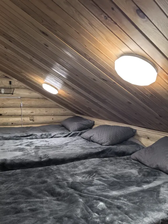 Деревянный дом, на берегу меличуярви, на краю леса в карельском селе