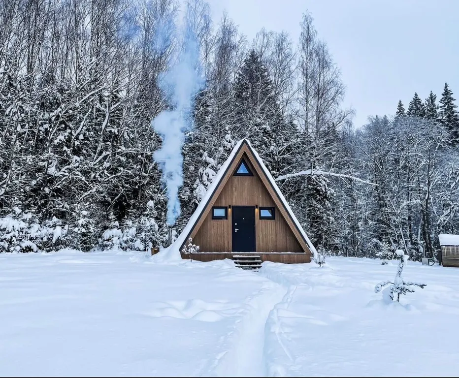 Коттедж А-фрейм в сказочном зимнем лесу — аренда посуточно в Истра