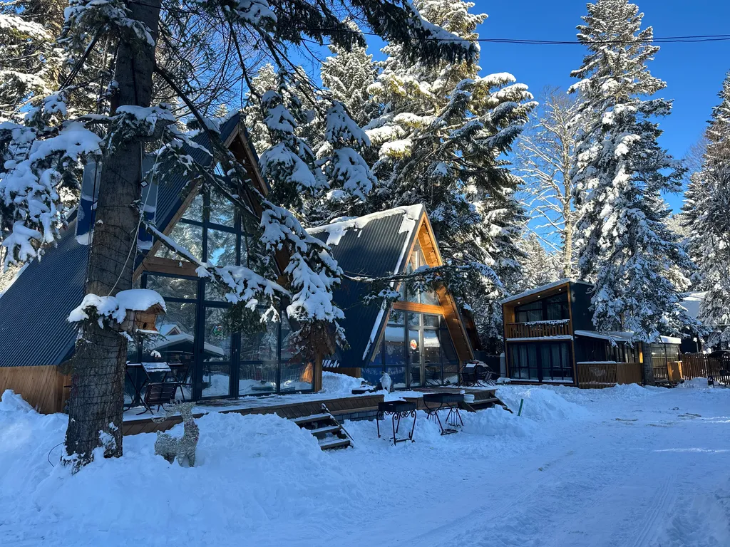 А-фрейм 2 с видом на горы и лес