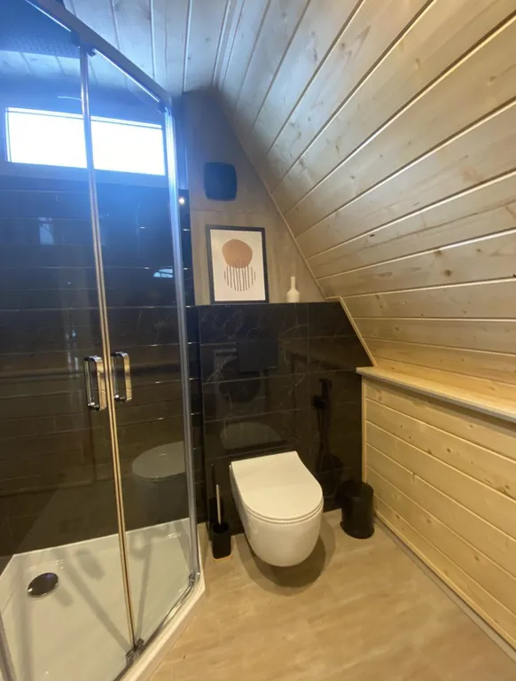 Треугольный дом в 25км от Минска с баней и горячей купелью в лесу