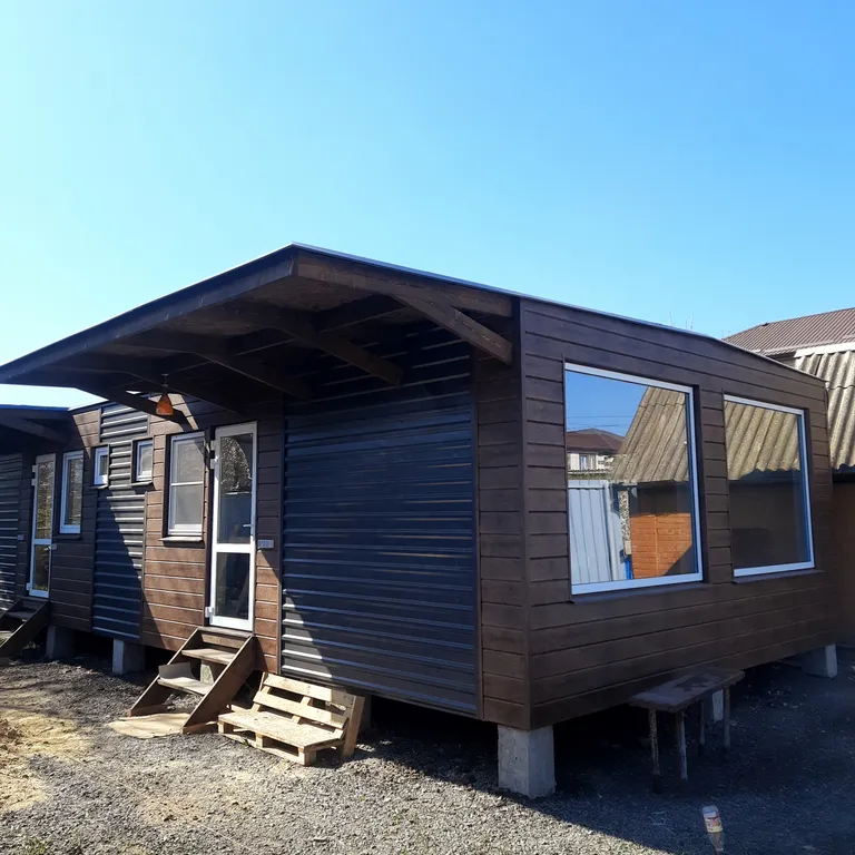 Новый дом в экостиле с мангалом