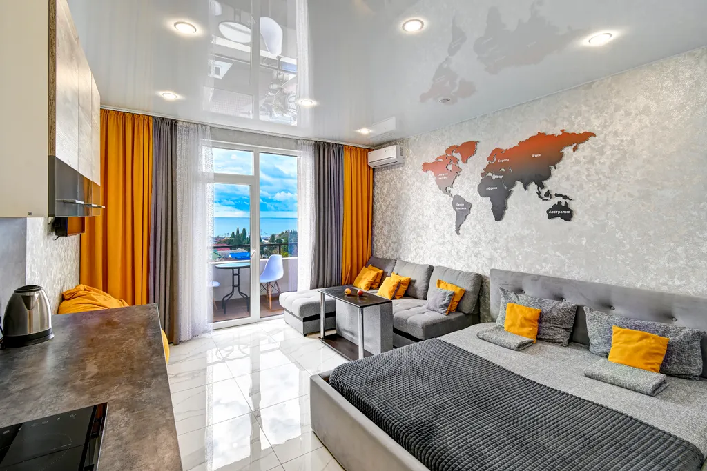 Квартира Квартира Апартамент с кухней, балконом и шикарным видом на море — Адлер