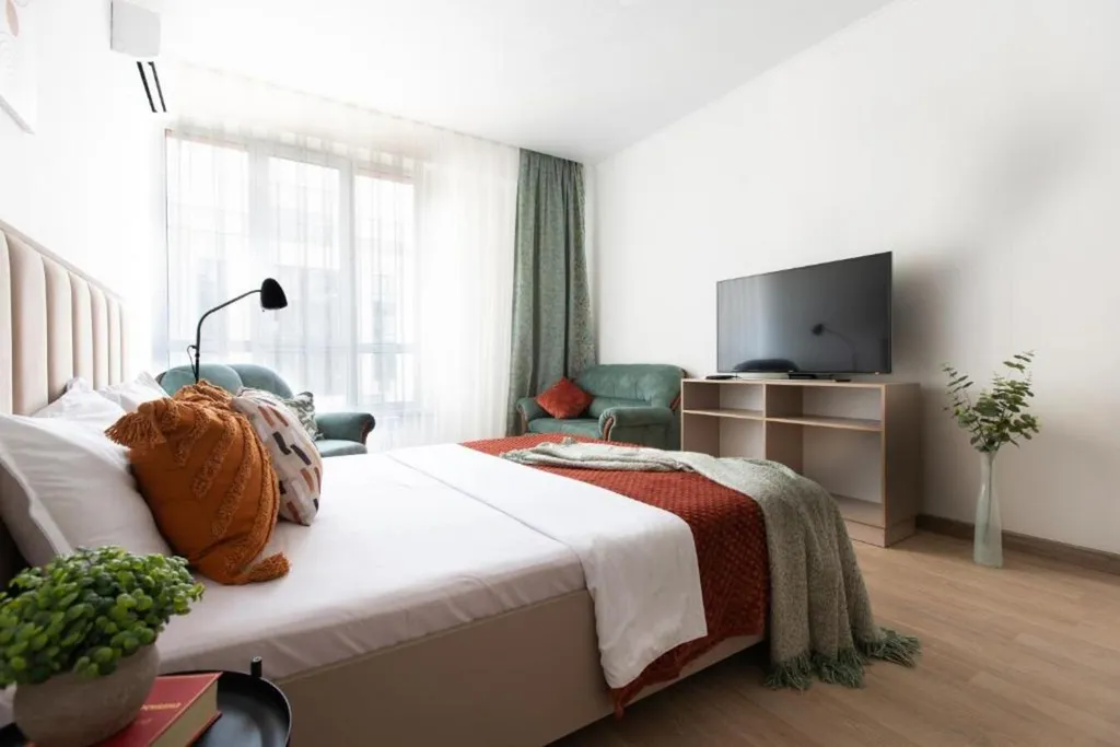 Квартира 2-ком квартира Bayhouse в ЖК Sky Терракота для 6-х гостей — Алматы