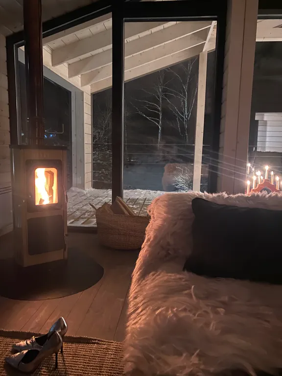 Дача в лесу с панорамными окнами