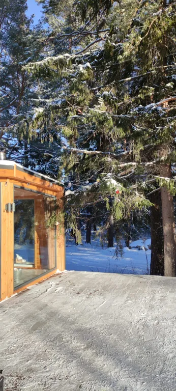 Дом в лесу с баней и чаном