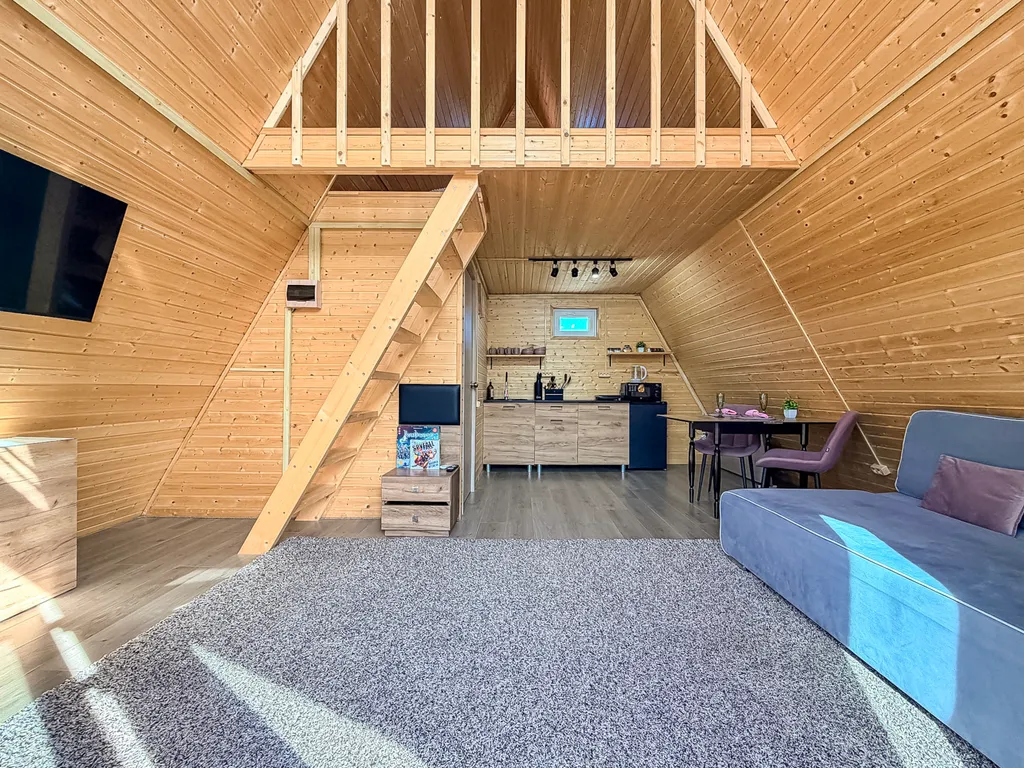 Новый дом афрейм с джакузи у моря и гор