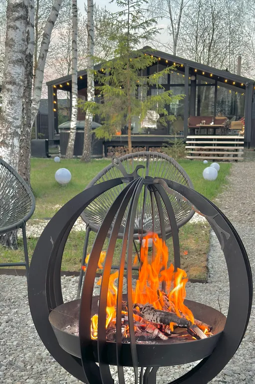 Дом с панорамной сауной, купелью на закрытом лесном участке