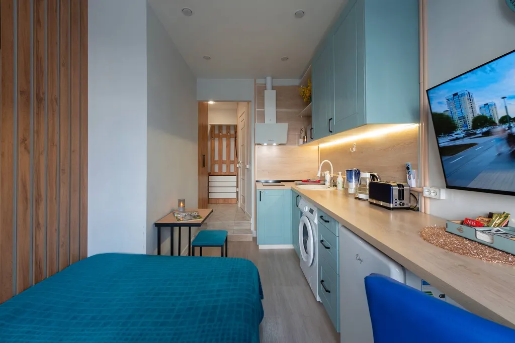 A-Studio с террасой на крыше и мангалом на берегу Туры