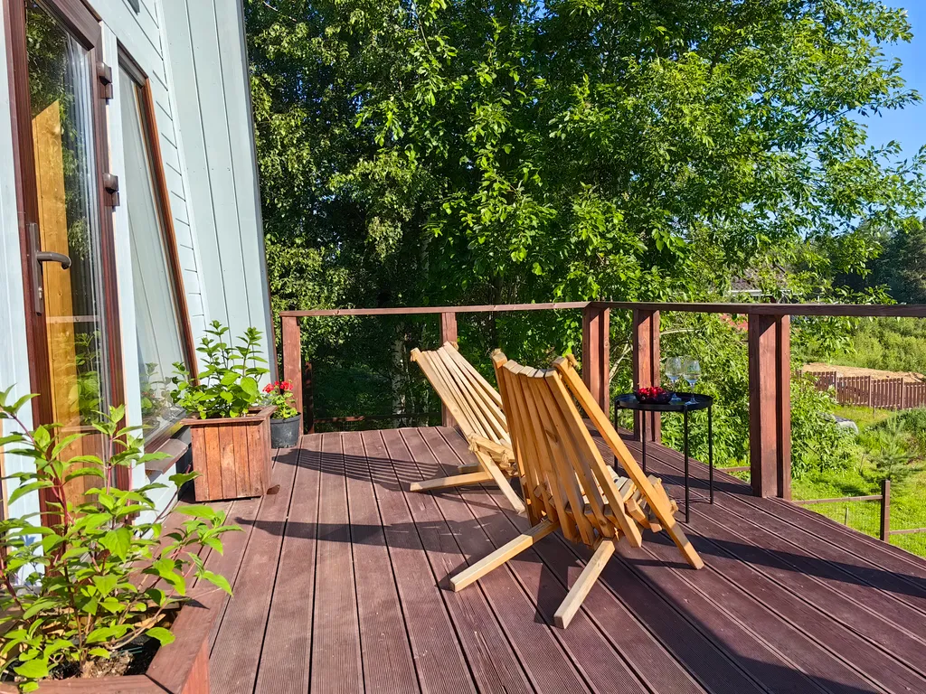 A-frame с беседкой и сауной у Игоры