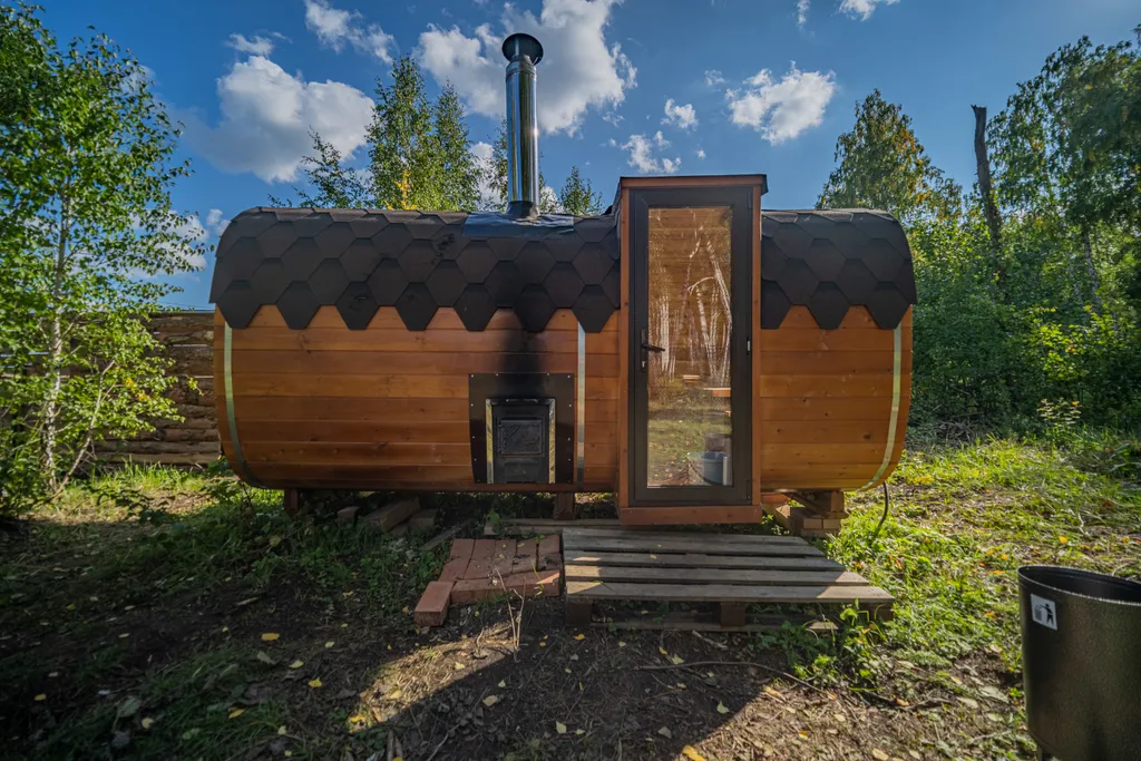 Уютный барн хаус с бассейном, баней и купелью ( барн 1)