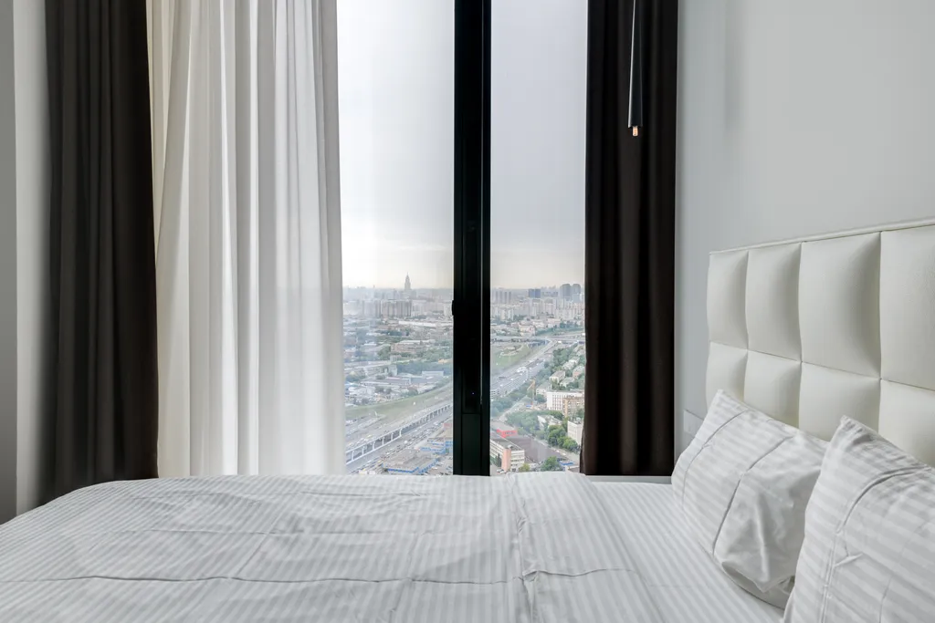 38 этаж, стильные апартаменты с приватным парком