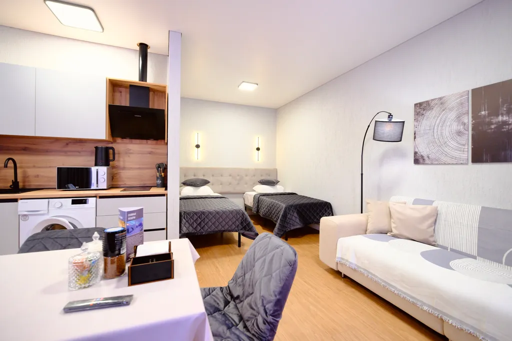 Студия с красивым видом