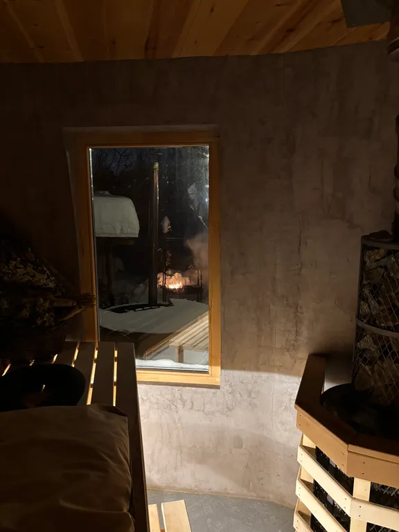 Купольный дом с баней и купелью в лесу в Москве