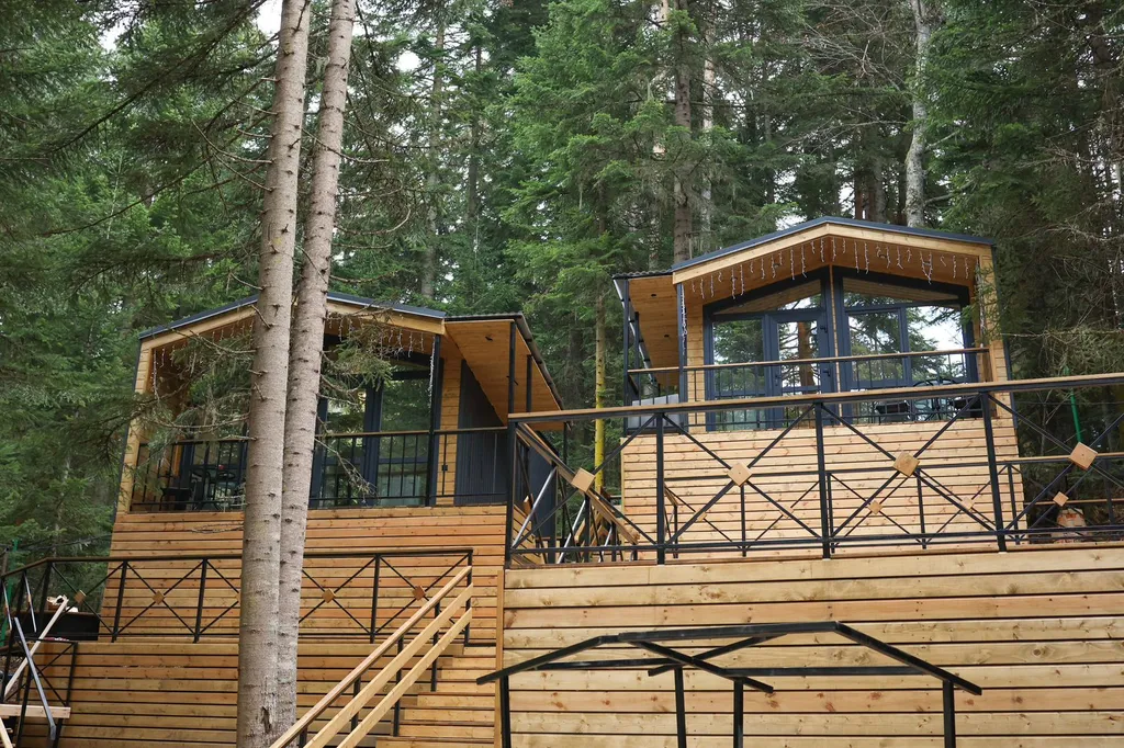 Коттедж relax с чаном и видом на хвойный лес