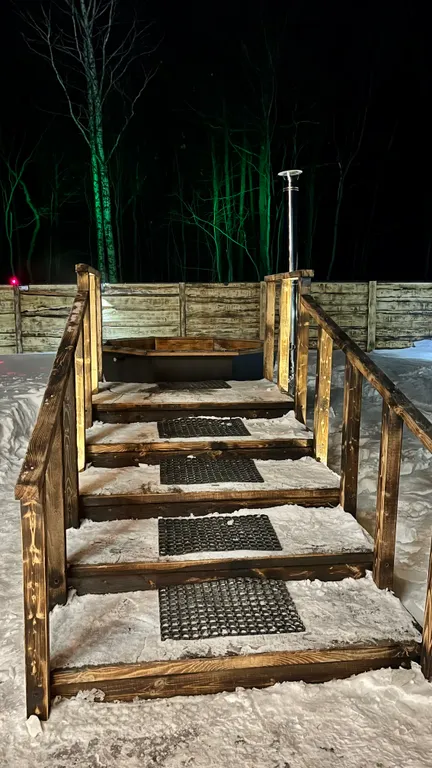 Панорамный дом a-frame с баней на дровах и чаном