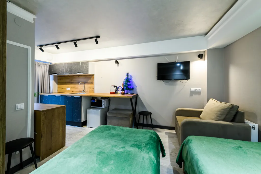 Уютная Студия с террасой Green Oplot Apartments