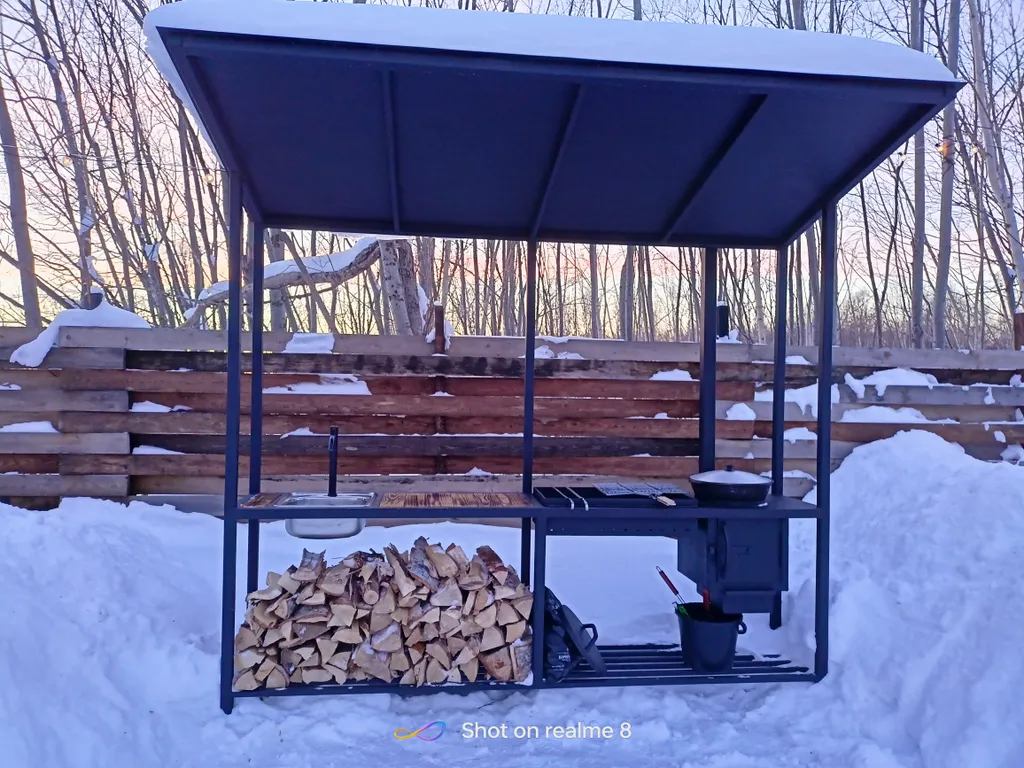 Домик А-фрейм с баней и купелью