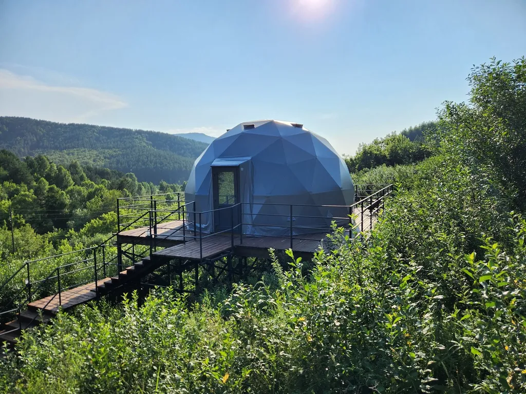 Коттедж Теплая сфера геокупол на горе - глэмпинг 11 Гор Алтая (Белокуриха) — аренда посуточно в Белокуриха