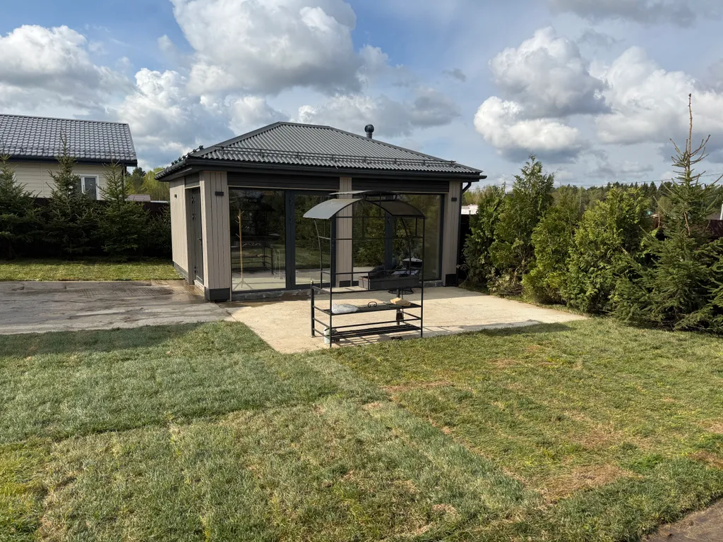 Дом с баней, сибирским чаном и теплой панорамной беседкой