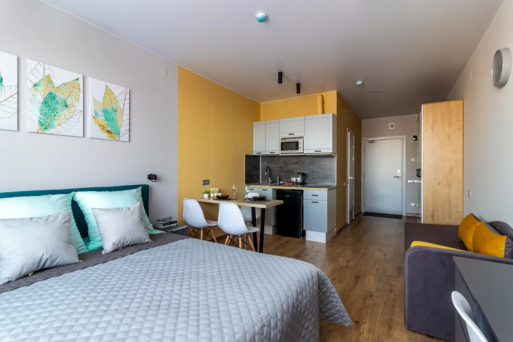 Квартира Квартира Стильная студия у метро Автово со всеми удобствами — Санкт-Петербург