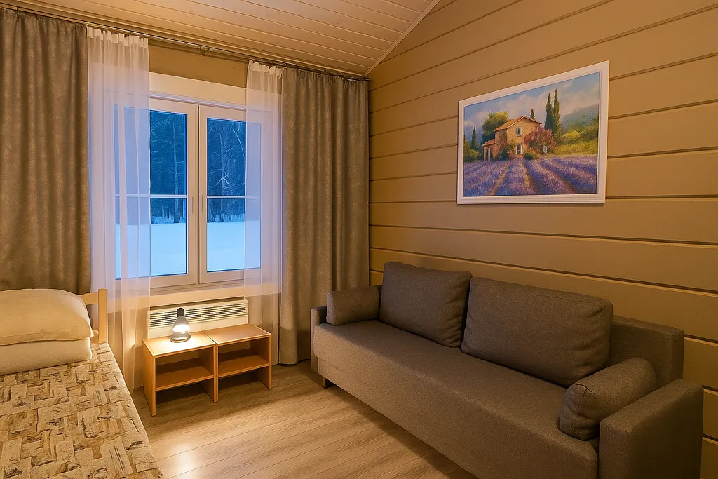 Коттедж Васнецово-озеро, коттедж на берегу озера в окружении леса — Ваньково