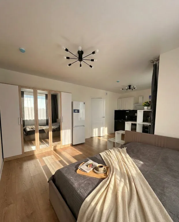 Уютная студия в новом доме у метро Девяткино.