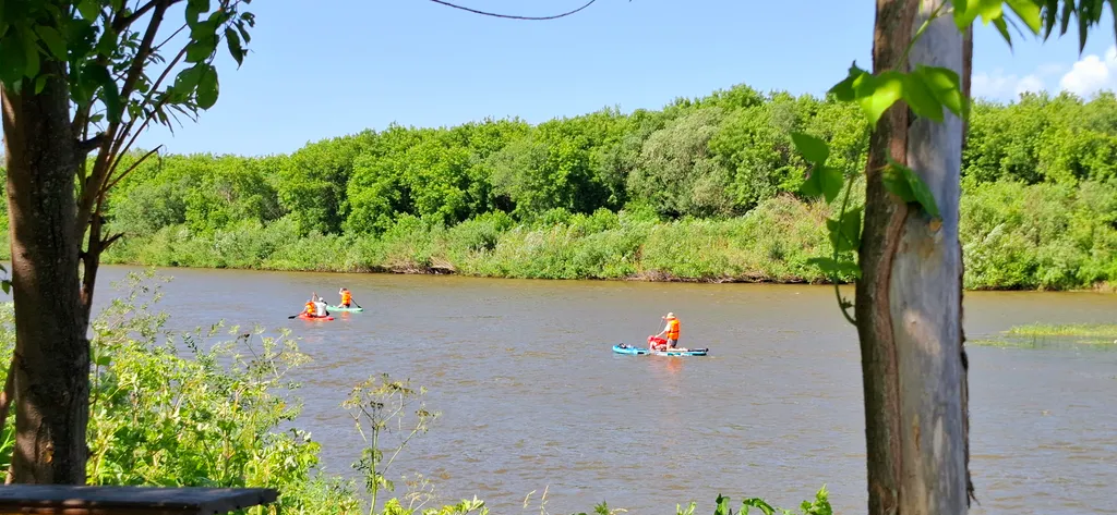 Дом с кораблем на берегу реки