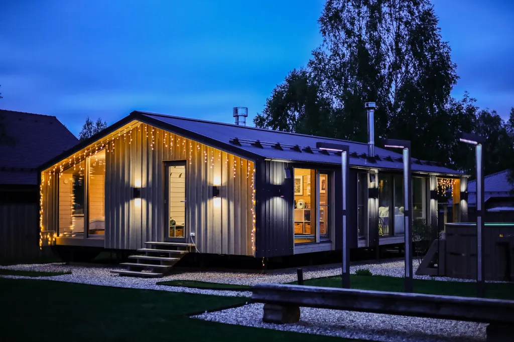 Белый дом на берегу водохранилища