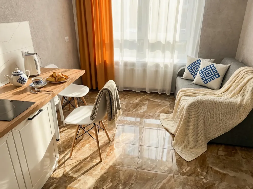 Уютная квартира в новом ЖК Аквамарин в 10 минутах от центра